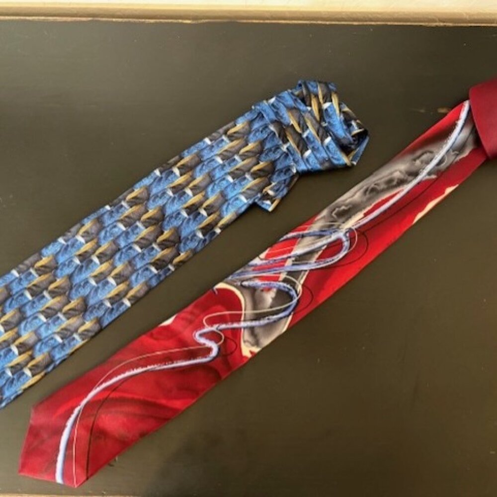 VTG J (Jerry) Garcia Vibrant Colored Neckties - Lot of 2